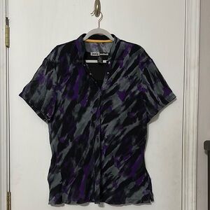 Jamie Sadock Purple and Gray Casual Button Down Shirt